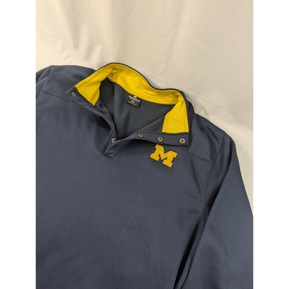Colosseum Michigan Quarter Snap Heavy Fleece Lined Pouch Pocket Navy Blue XXL